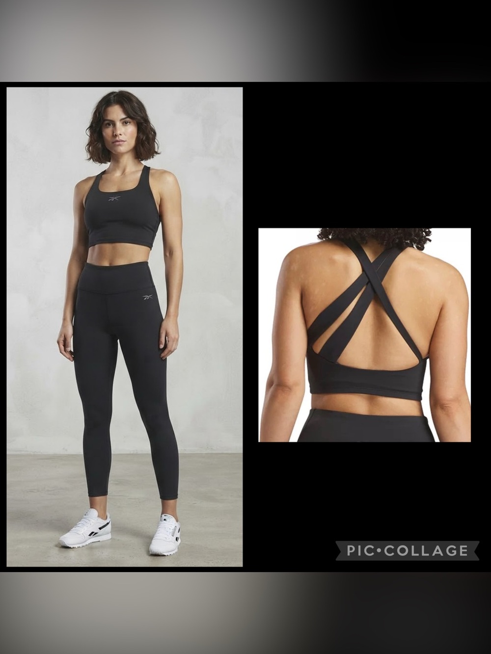 Reebok Black Lux Tank with Racerback Design